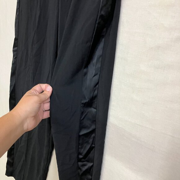 A New Day Women's Size 6 Black High-Rise Satin Side Striped Straight Trouser - Picture 9 of 14